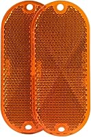 Blazer International B278SAW Amber Oblong Stick-On Reflectors, 2-Pack - DOT Compliant for Trailers, Trucks & More