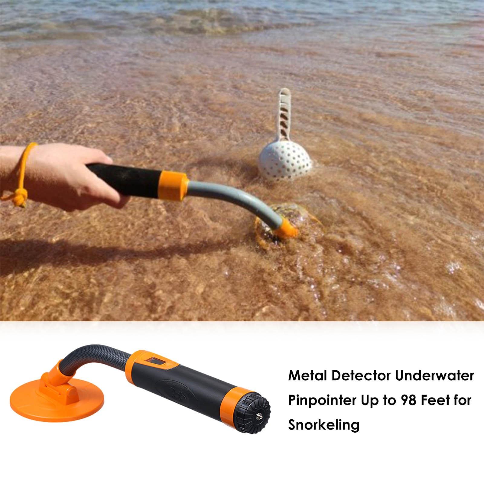 Keptfeet Metales subacuático, inducción Pulso sonda Puntero Mano con LED | Metales Impermeable Ajustable Alta precisión