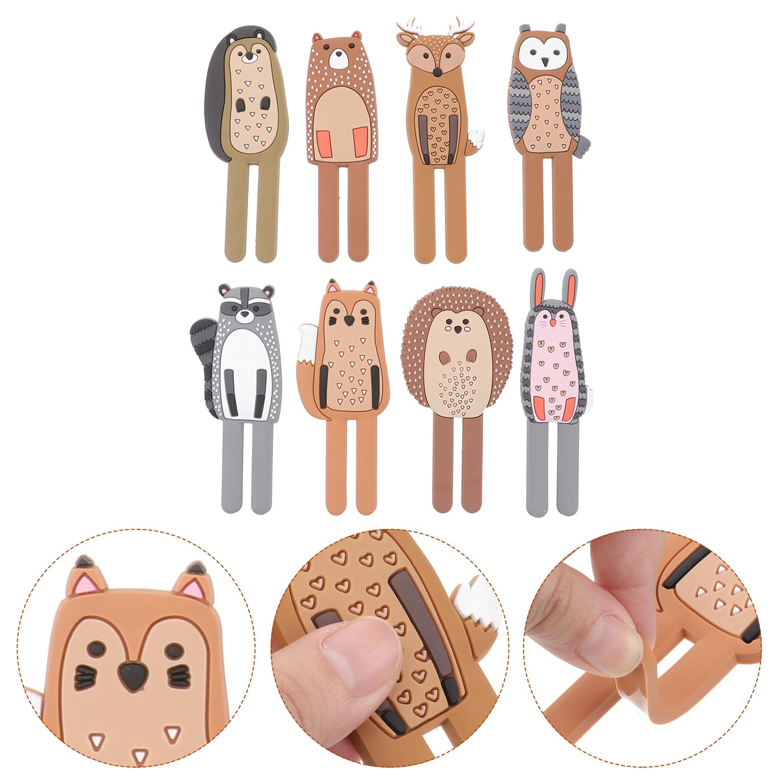 Hemobllo Set 8 Ganci Magnetici a Forma di Animale, Ganci Decorativi per Interni in Gomma e Magnete, Appendioggetti Carini per Cucina e Frigorifero