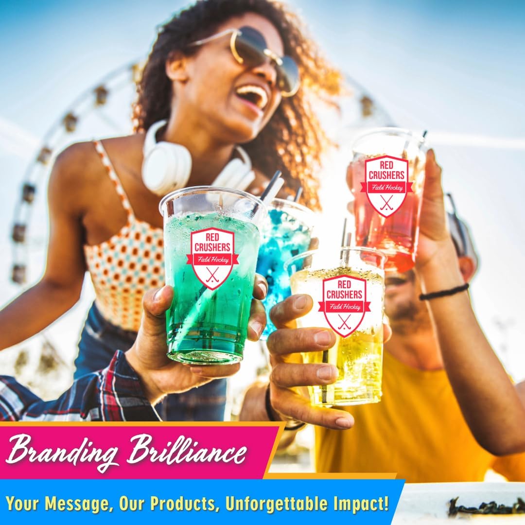 USMG 16oz Translucent Stadium Cups with One-Color Imprint for Parties and Promotions