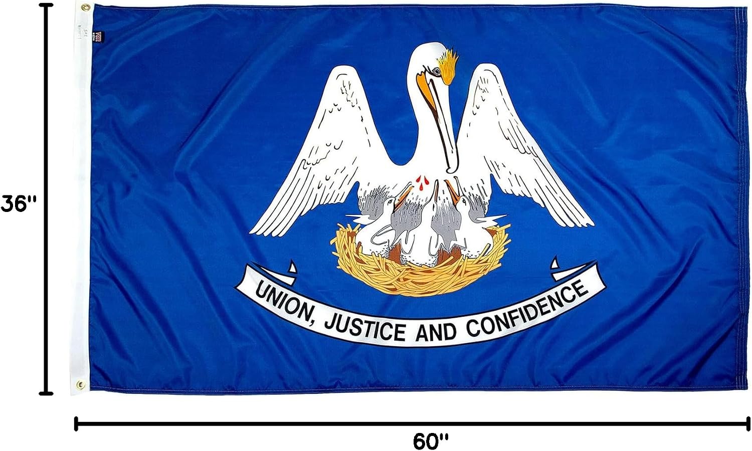 FlagSource Louisiana Nylon State Flag, Made in the USA, 3x5'