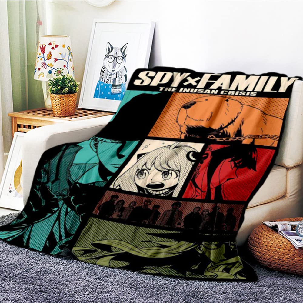 Vozmio Boys A Spy×Family Flannel Warm Soft Plush On The Sof Bed Blanket Suitable For Ir Conditioning Blanket Nap Blanket (,60 * 80 In(150 * 200 Cm))