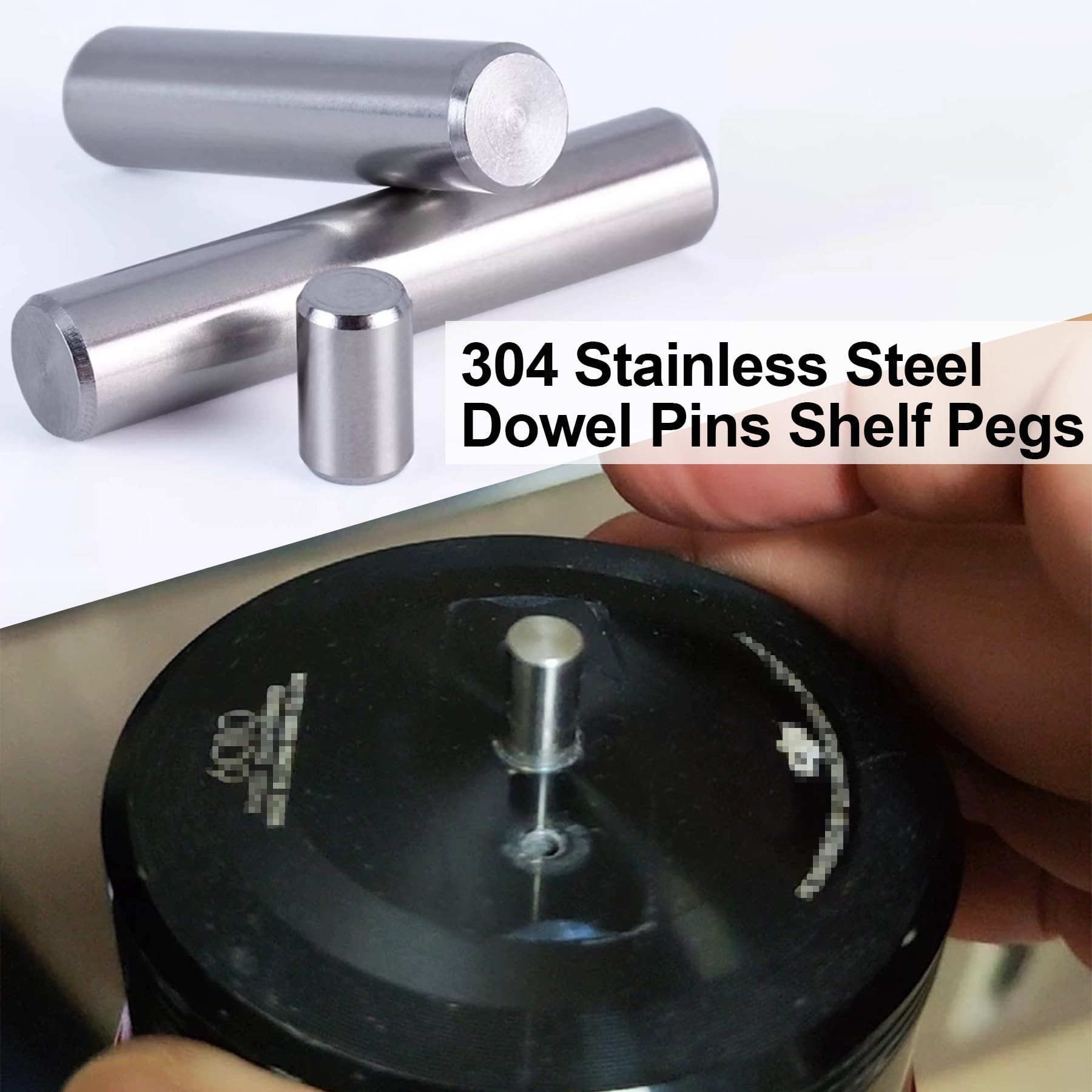 LEPEVNEY 3mm x 32mm 304 Stainless Steel Dowel Pins Shelf Pegs Support Shelves Silver Tone 50Pcs - Image 3