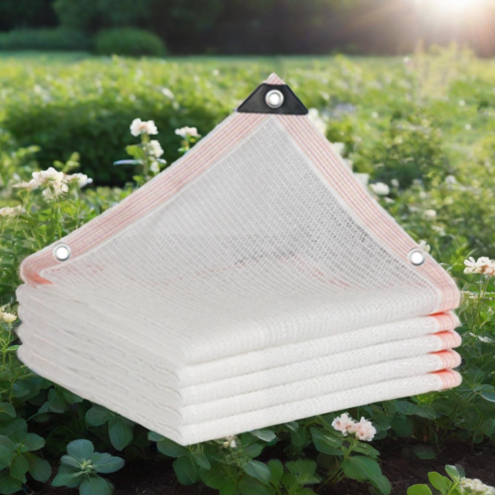 Filet D'Ombrage Blanc pour Potager 60-70% Filet Anti Chaleur, 4 Broches Toile Ombrage Anti Feuille Coupe-Vent Anti-âge Protection Solaire pour Jardin Balcon