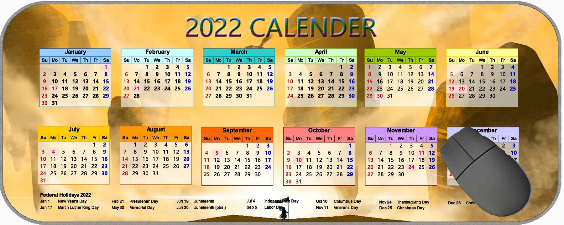 Special Design 2022 Calendar Mouse Pad,Lonely Loneliness Birds MP1011 Professional Mousepad,Stitched Edges