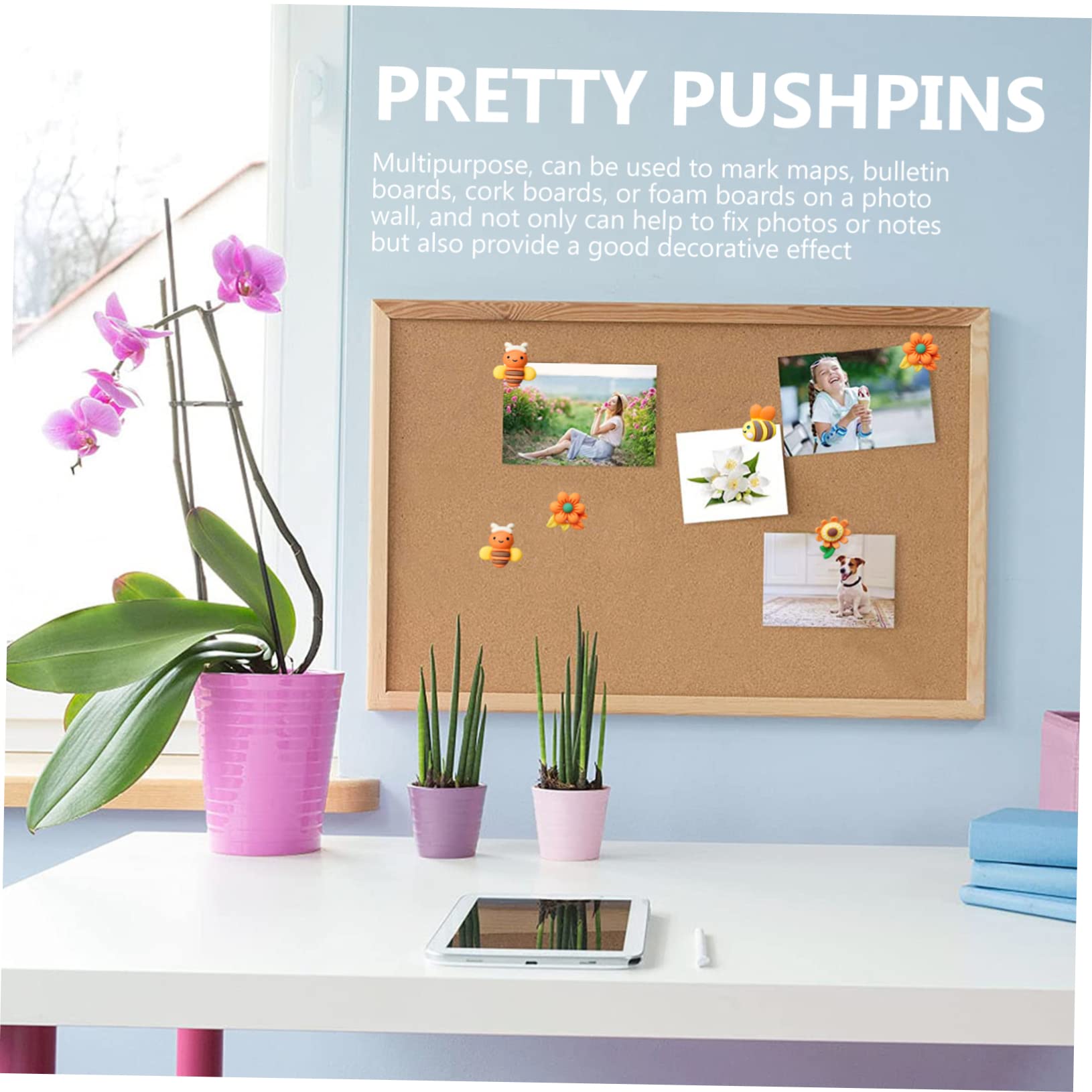 DOITOOL Chinchetas Decorativas De Tablero De Anuncios Push Pins Coloridos Fotos Y Oficina Y Manualidades 30 Piezas X 4