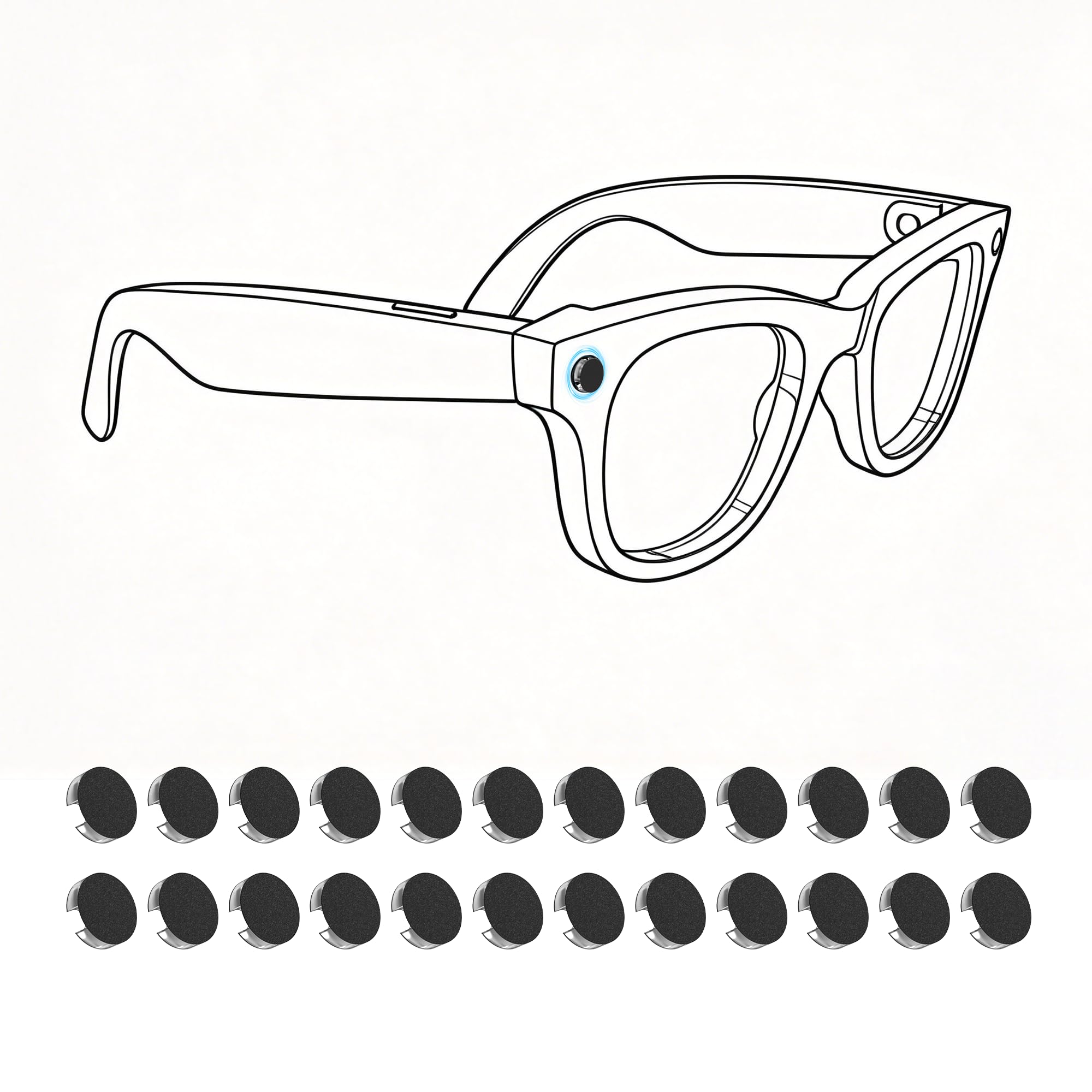 Amazon.co.jp: HiBloks LED 遮光ステッカー Ray-Ban Meta Wayfarer