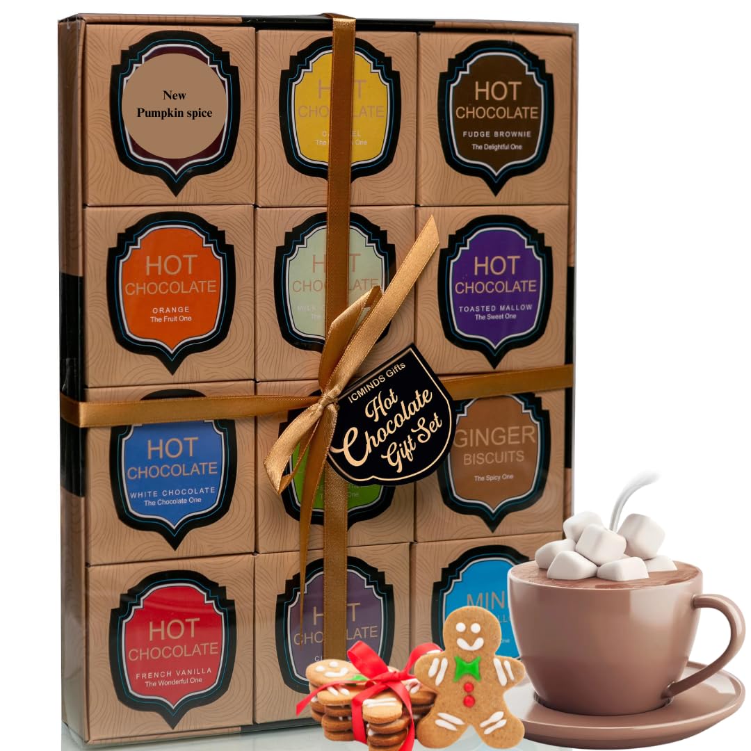 Luxury Hot Chocolate Gift Set | Mother's Day Gift for Mum | Flavored Hot Chocolate Sachets with Marshmallows | Mother's Day Gift | Ideal Treat for Kids & Adults | Gifts for Mother's Day & Easter
