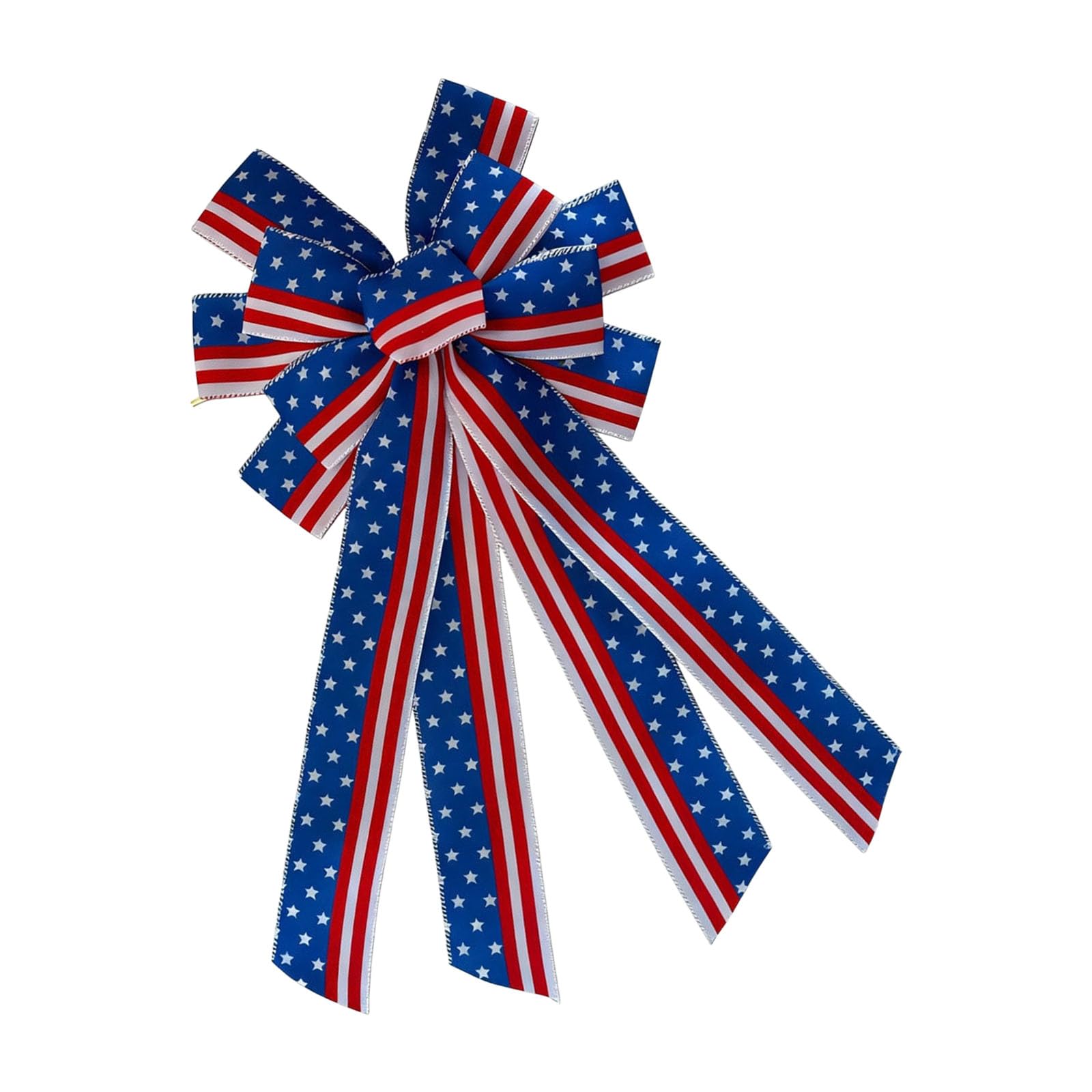 NVOQILIN Patriotic Ribbon Bowknot for Door Window Chair Independence Day Polyester Decoration Nationalistic Decorations