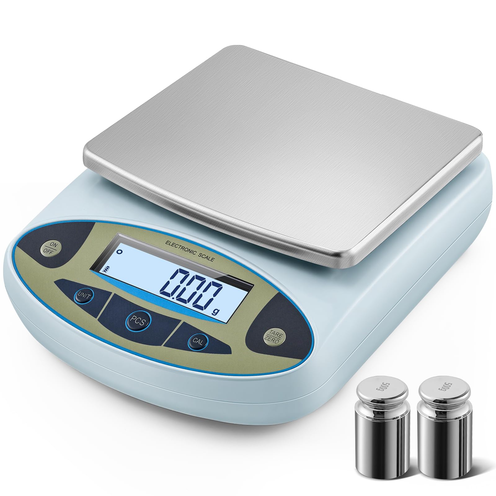 Antstone Báscula de laboratorio de 6000 g x 0,01 g, escala digital de gramos, precisión de 0,01 g, equilibrio analítico científico de alta precisión para laboratorio, pesaje de joyas (6000 g, 0,01 g)