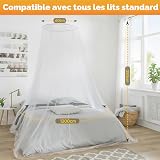 Sekey XXL Moustiquaire pour Lits Simples à Doubles, Protection de D'insecte Écran de Protection Anti-Insectes Système D'installation Rapide et Facile, 60x250x1200cm, Blanc - 2