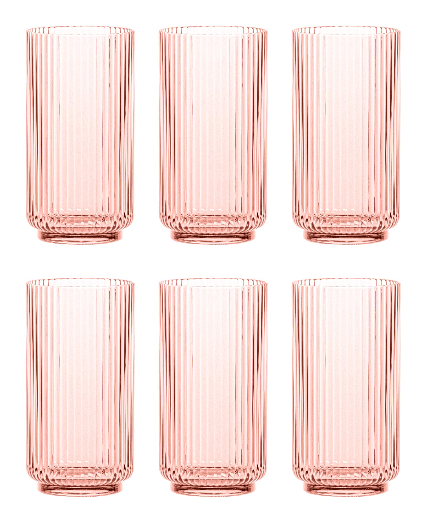 TarHongAbode Homewares Mesa Acrylic Double Jumbo Drinkware, Indoor/Outdoor, Pink, 22-Oz., Set of 6