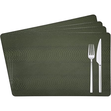 Amazon.com: EDanle Faux Leather Python Skin Pattern Placemats Set of 4 ...
