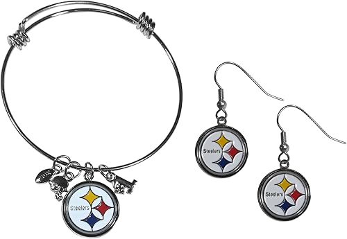 Vista 68 de Siskiyou Sports NFL womens Dangle Earrings and Charm Bangle Bracelet Set