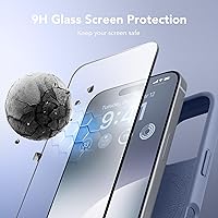 Vista 131 de GONEZ Funda de silicona para iPhone 15 Pro Max, compatible con Magsafe, protector de cámara + protector de pantalla, forro de microfibra suave Negro