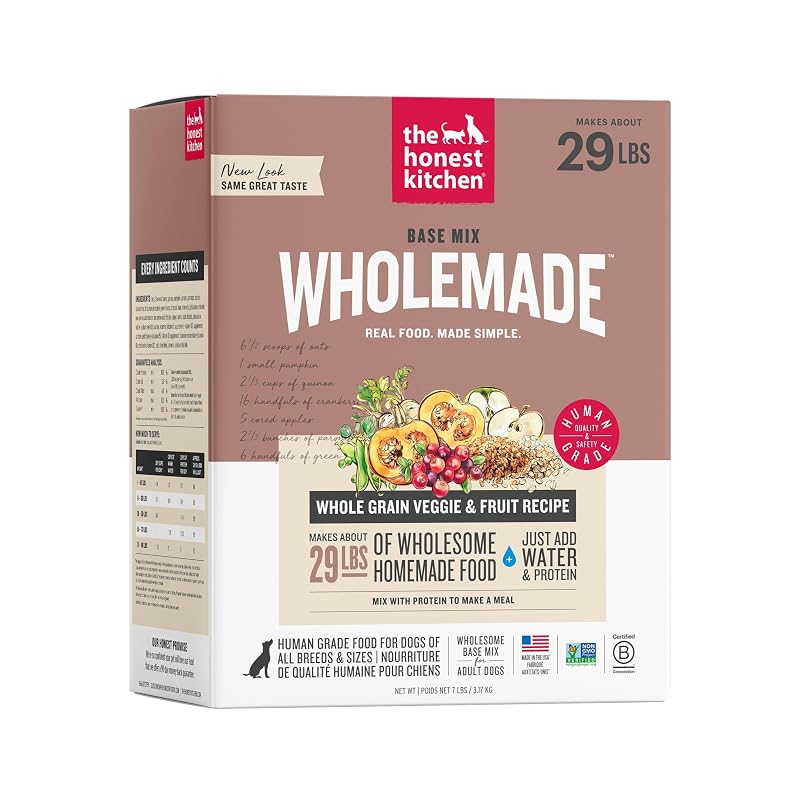Mistura Base Desidratada para Cães Adultos The Honest Kitchen Wholemade, Vegetais e Grãos Integrais, 3,18 kg