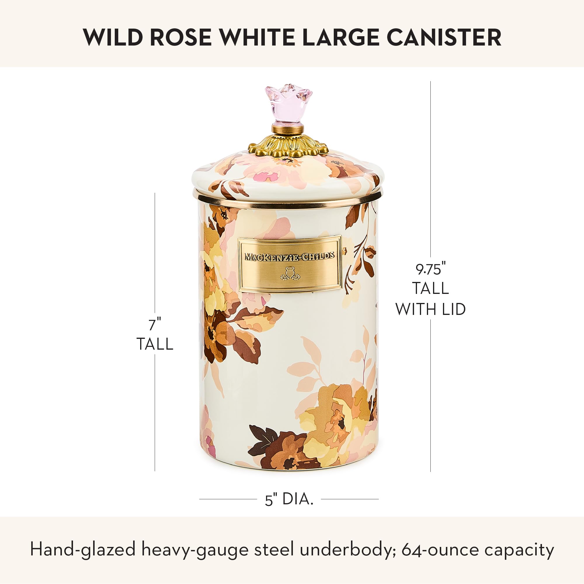 Amazon.com: MACKENZIE-CHILDS Enamel Canister, Kitchen Storage