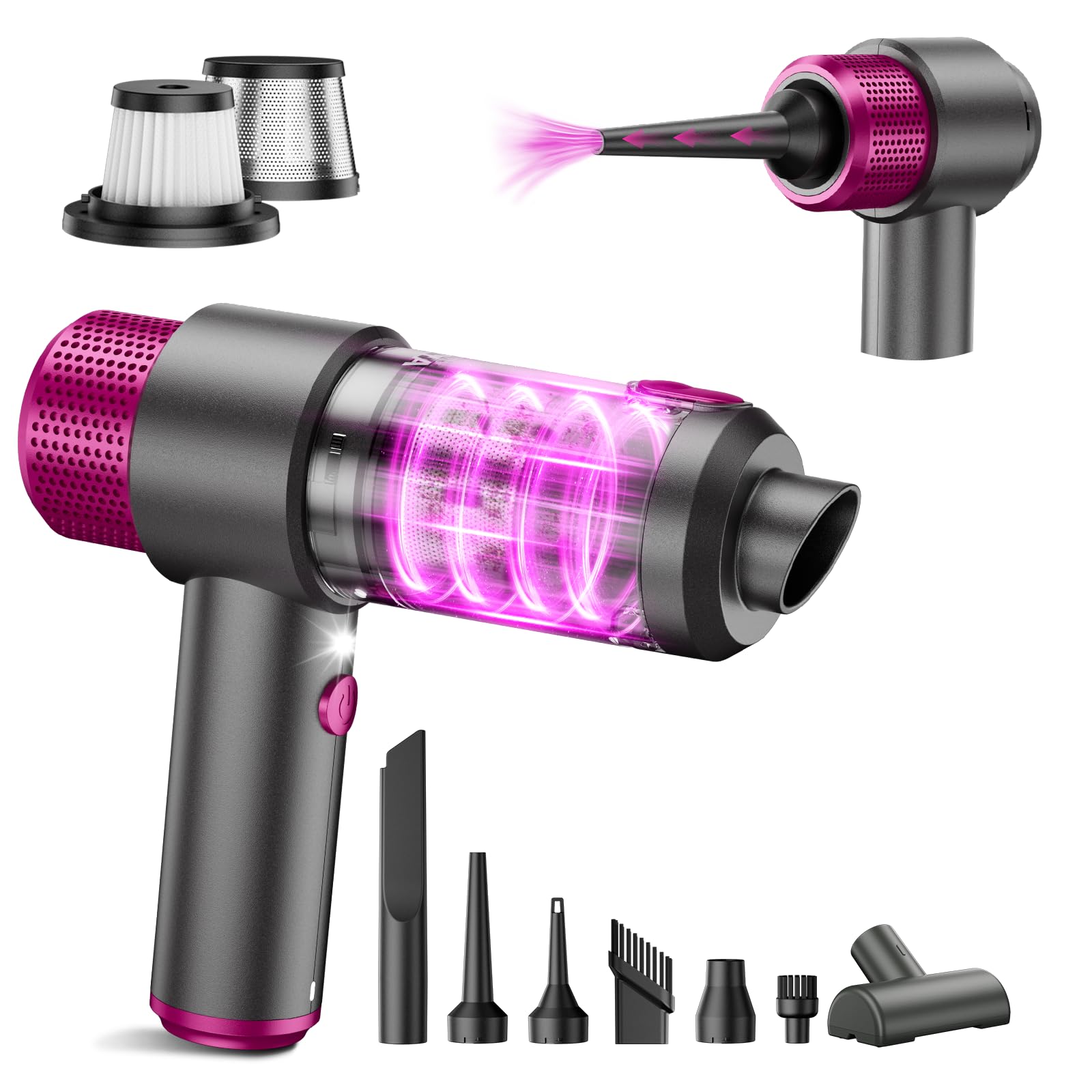 【58%OFF】【1,499円】 EYYA Type-C充電式 4in1 ハイパワー16000PA コードレス ハンディクリーナー＆エアダスター 【送料無料】