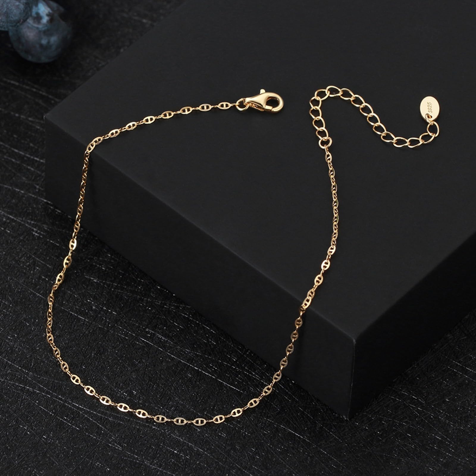 Cavigliera Donna Argento 925, Cavigliera Donna Estiva Catena A Doppio Strati Geometrico e Zirconi, Bracciali alla Caviglia da Spiaggia Piede Catena Cavigliere Regolabili per Donne