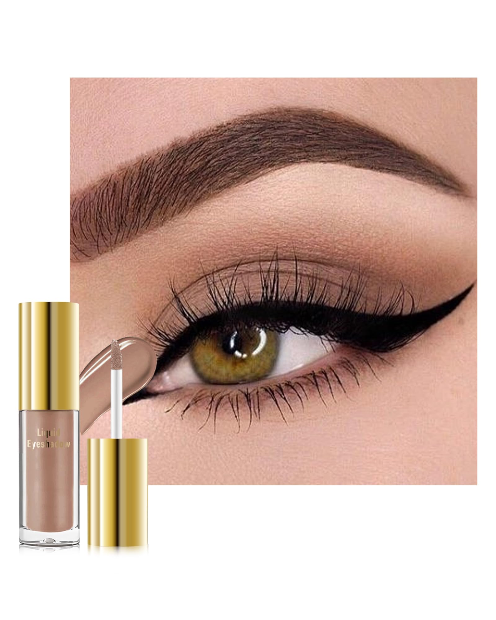 Fard a Paupiere Liquide Velvet, Rose Marron Liquid-to-Powder Ombre a Paupiere Waterproof avec Finition Mat Naturelle, Formule Estompable, Longue Tenue, Hautement Pigmentée, Maquillage pour les Yeux-08 - 1