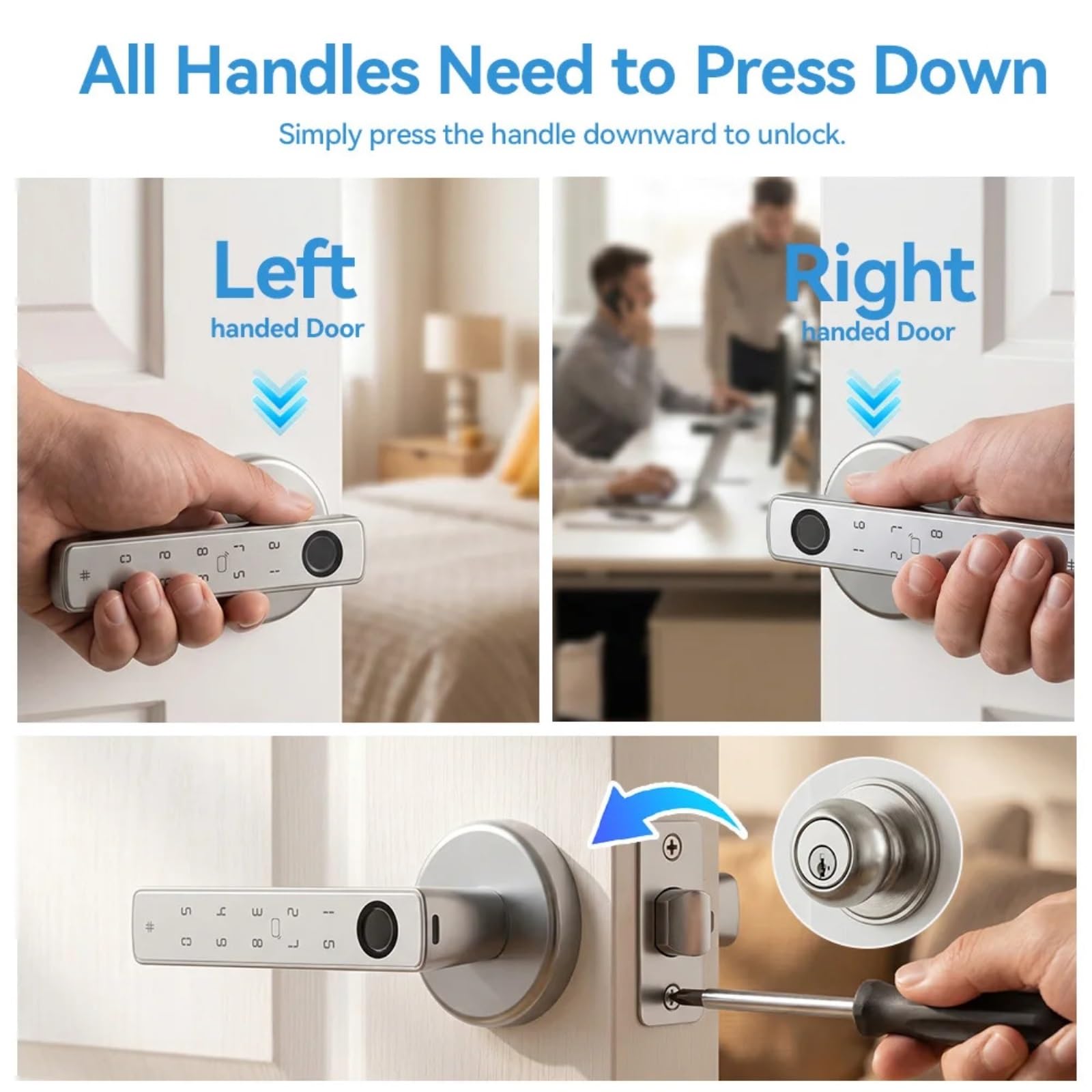 Serrure de porte intelligente Bluetooth Tuya