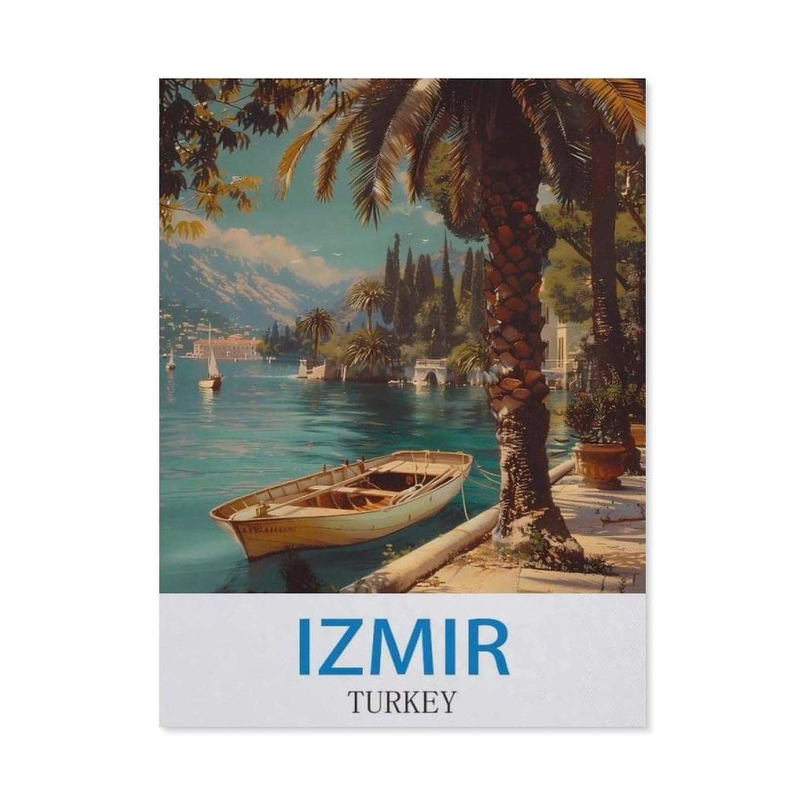 Izmir Turkey，Funny Vintage Metal Tin Sign Kitchen Bathroom Office Garage Bar Cafe Restaurant Shop Cave Home Wall Decor Art Ideas Gift Tin Sign(15x30cm）6x12 inch-EC15