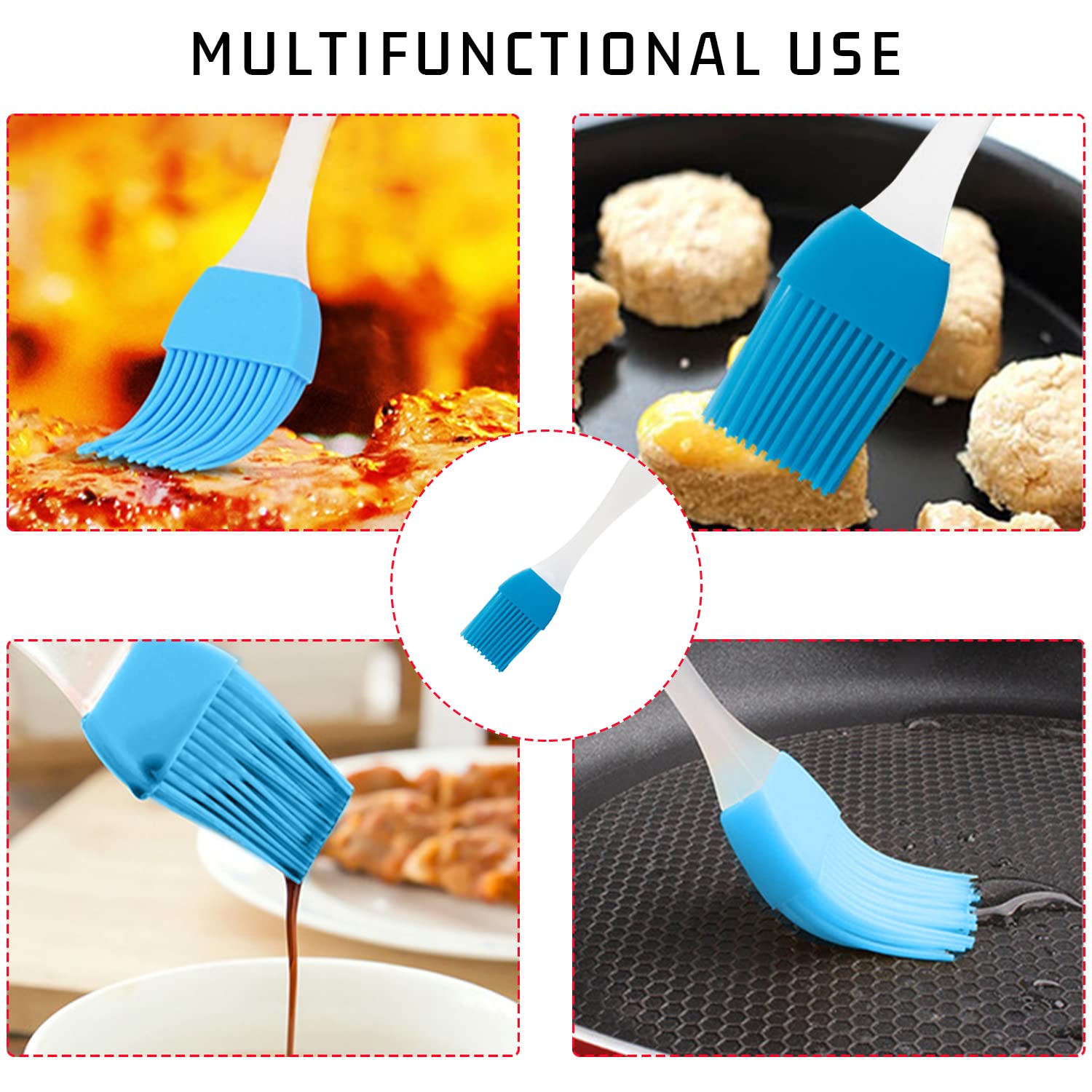 Lot 2 Tapis Silicone Cuisson + Brosse Huile + Spatule – Anti-Adhésif, Résistant Haute Température