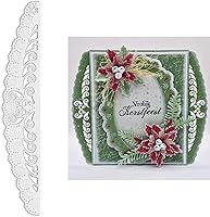 Vista 24 de DzIxY Hermosas flores con borde de encaje de corte de metal para kit de fabricación de tarjetas, juegos de troqueles de papel en relieve, plantillas