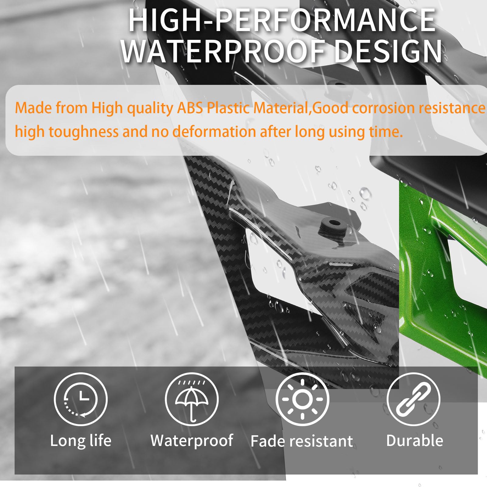 WOOGA Spoiler anteriore moto per Ka&wa&sa&ki Z900 Z 900 Z-900 Accessories 2020 2021 2022 2023 2024 Sport Downforce Spoiler Forntal nudi deflettore ala (Aspetto in carbonio)