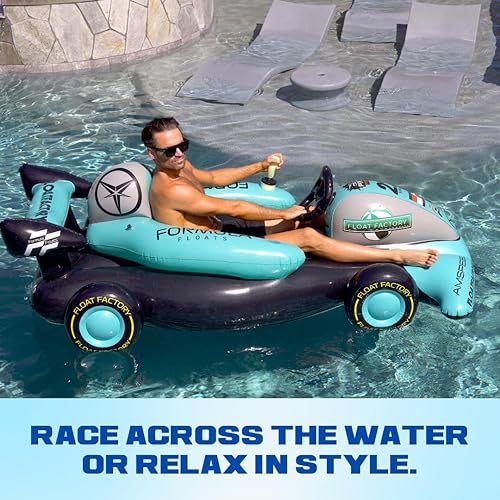 Miniatura 5 de Flotador de fórmula  Trineo de invierno de coche de carreras y flotador de piscina para adultos, niños y familia  Flotador inflable gigante de