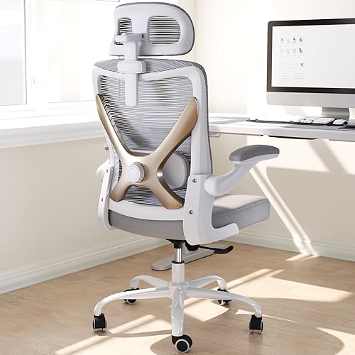 Miniatura 9 de Silla ergonómica de oficina - Sillas de escritorio para computadora, cómodas, de malla, con respaldo alto para juegos, con soporte lumbar ajustable