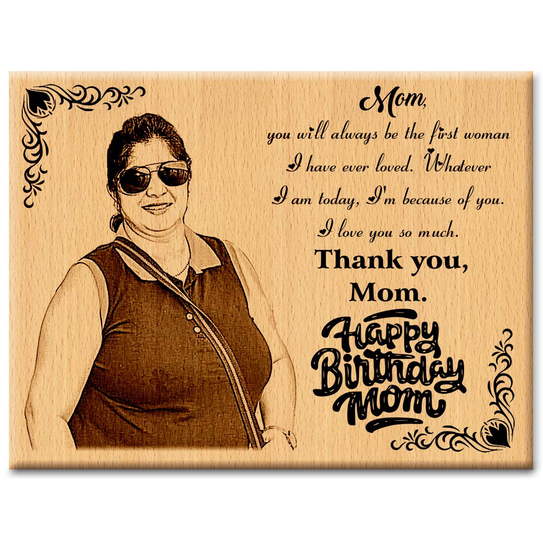 GFTBX Personalised Photo Frame Best Surprise Gifts for Mommys Birthday (9x7in, Wood), Tabletop Rectangular, Brown (B08TWNY1S7) Amazon Price History, Amazon Price Tracker