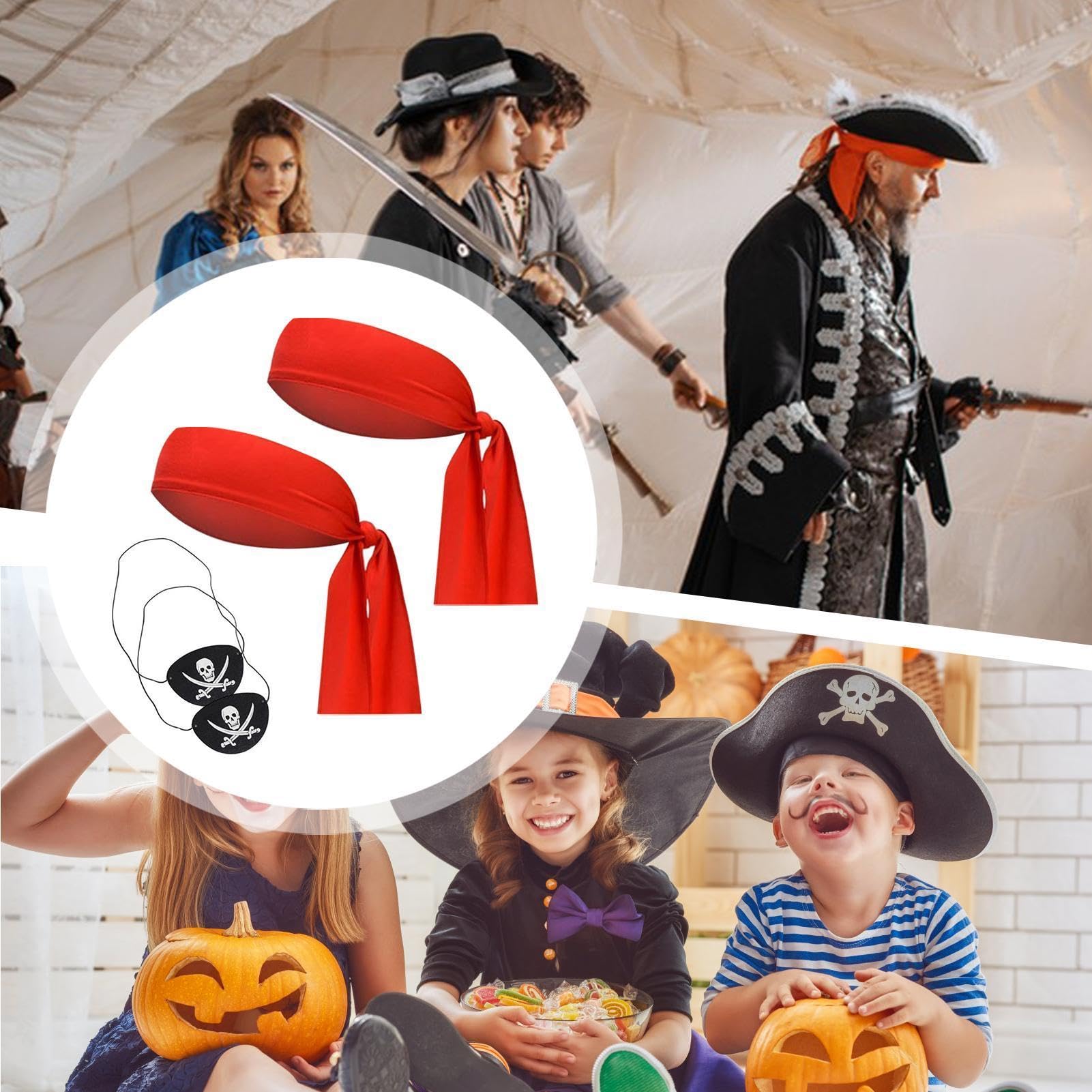 Bandana pirata per costume di Halloween con benda per gli occhi