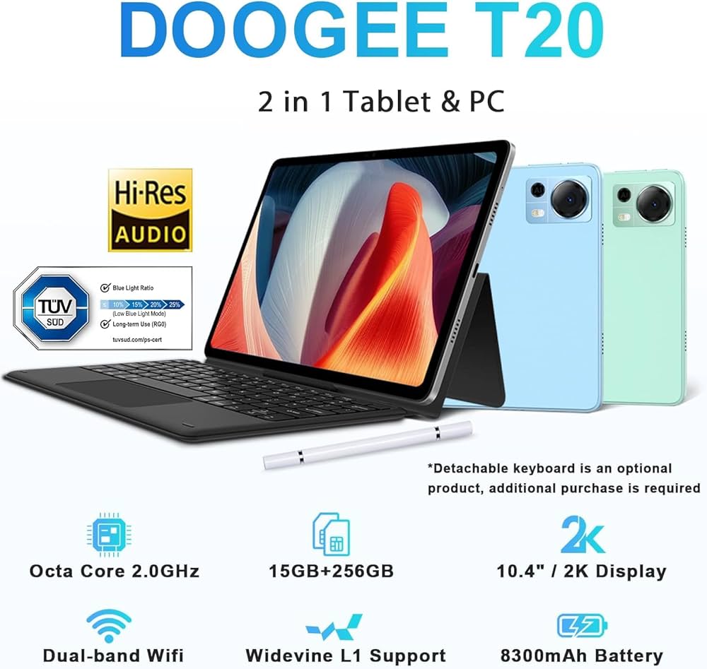 Doogee T20 10.4 8GB/256GB 4G Niebieski - tablet marki