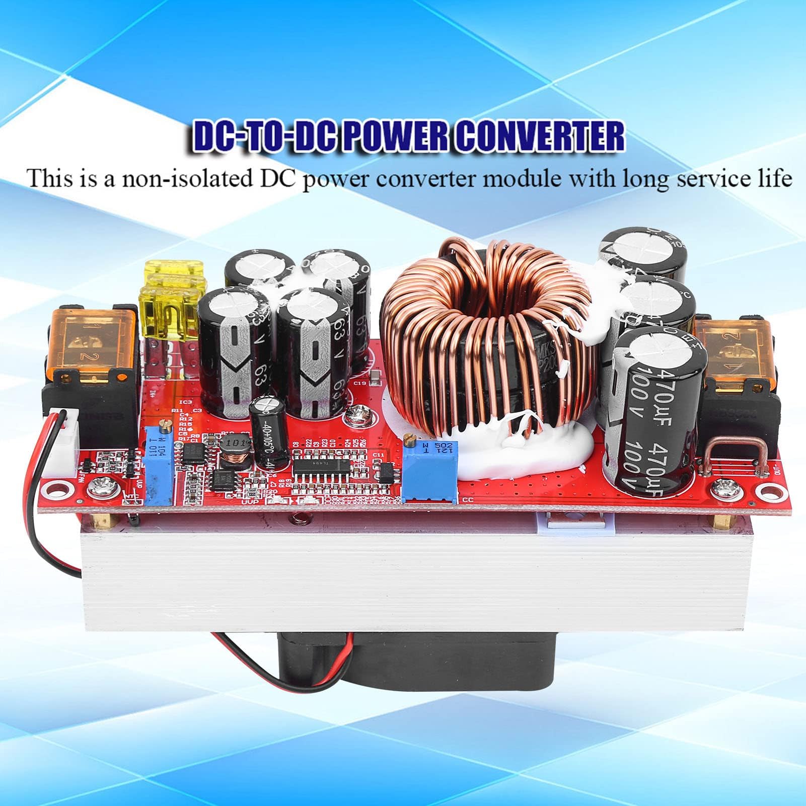 1500 W Boost Converter, modulo DC Boost 30 A, convertitore verso l'alto, modulo di alimentazione costante 10 a 60 V a 12 – 97 V con ventola intelligente