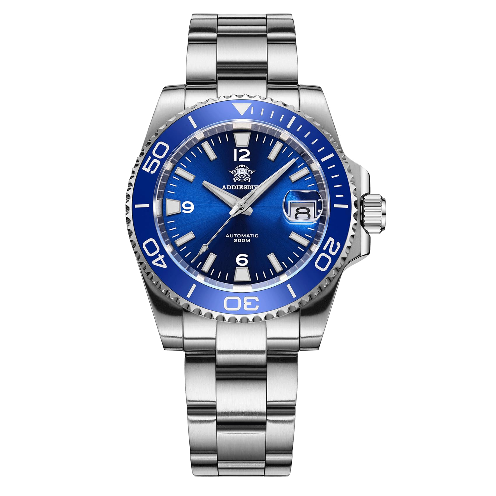 ADDIESDIVE Orologio subacqueo automatico da uomo, NH35A/8215, movimento zaffiro, lunetta girevole, luminoso, impermeabile fino a 200 m, facile da leggere, con numeri grandi, orologio subacqueo da uomo