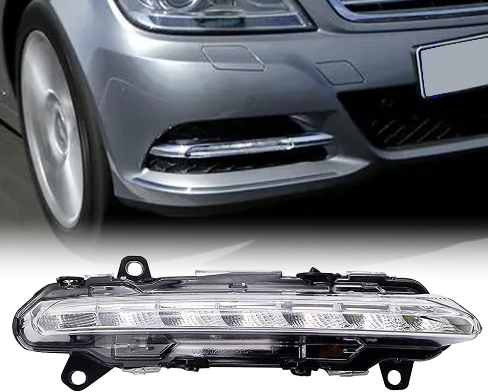 SecosAutoparts 2PCS LED DRL Daytime Running Fog Lights Left+Right fit for Mercedes S-Class W221 C250 C300 C350 Cl550 Amg Cls550 Glk350 Amg R350 S350 S400 Hybrid S500 S550 S600 A2218201756, A2218201856