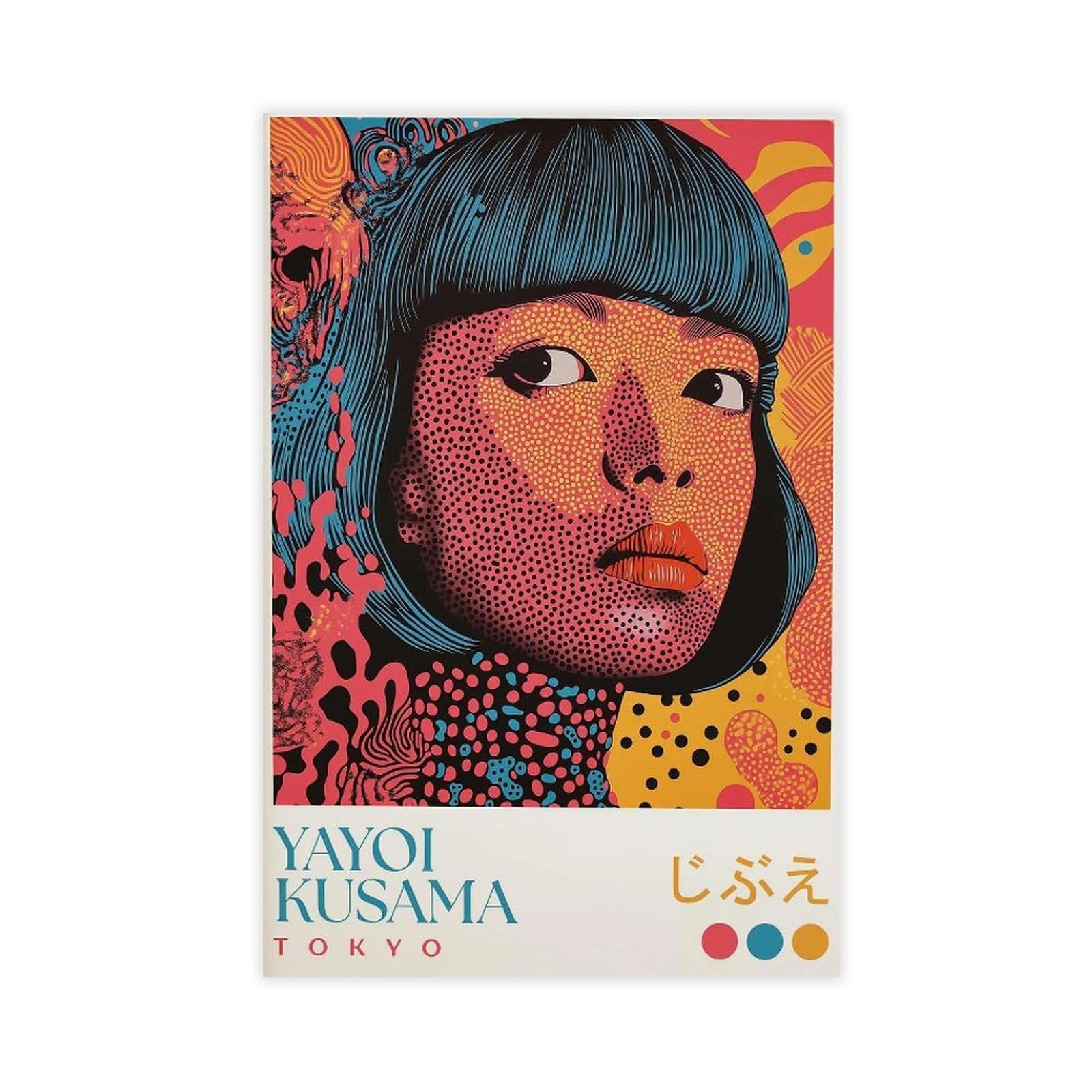 HOHHMY Yayoi Kusama Portrait Canvas Poster for Home Decor Gift