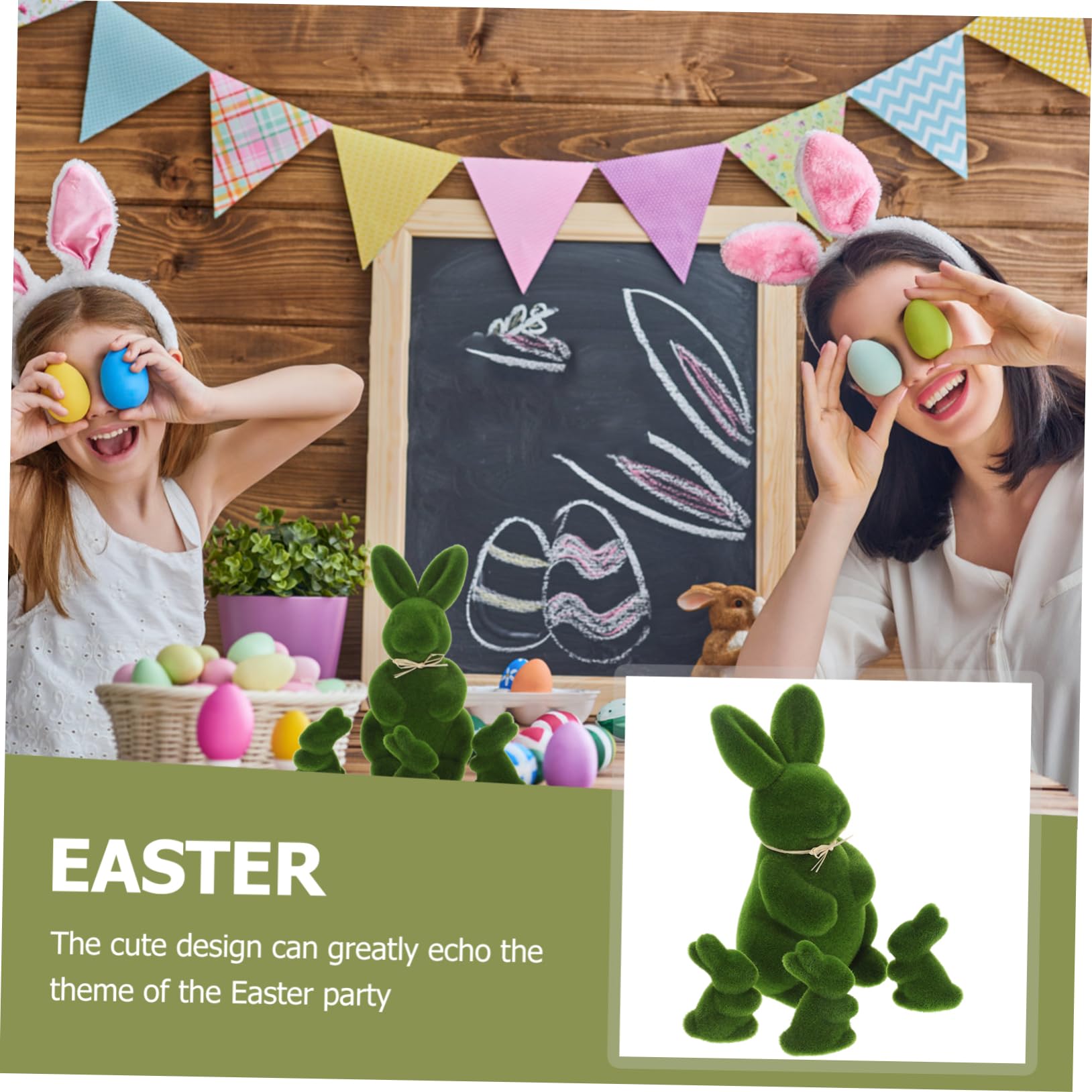ULTECHNOVO 12pièces Décoration De Pâques Lapin Mousse Simulé pour Bureau Mariage Et Bureau Ornement De Table Adorable pour Salon Et Chambre