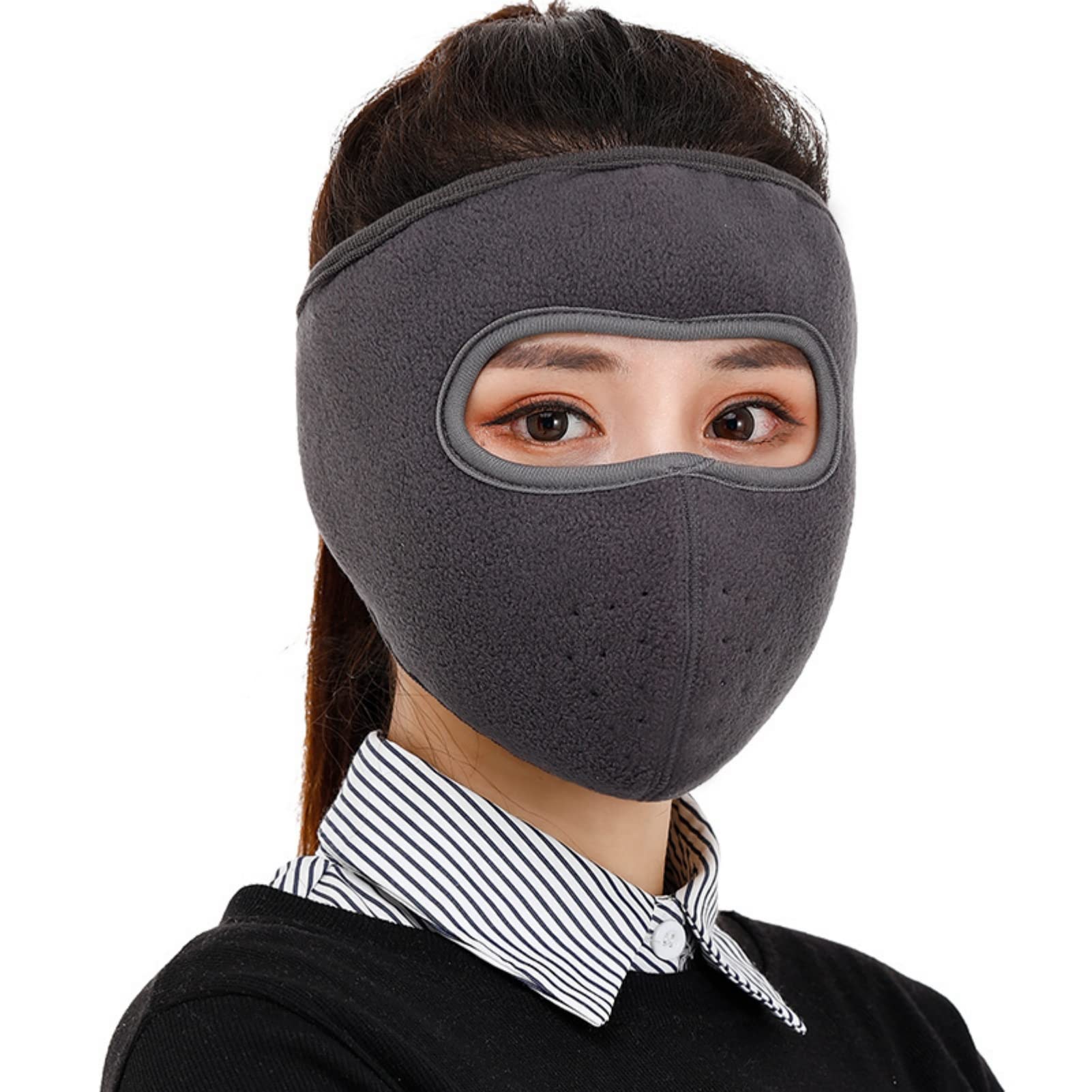 Hainew Masque d'hiver en polaire chaud, masque de cyclisme intégral pour temps froid, cagoule