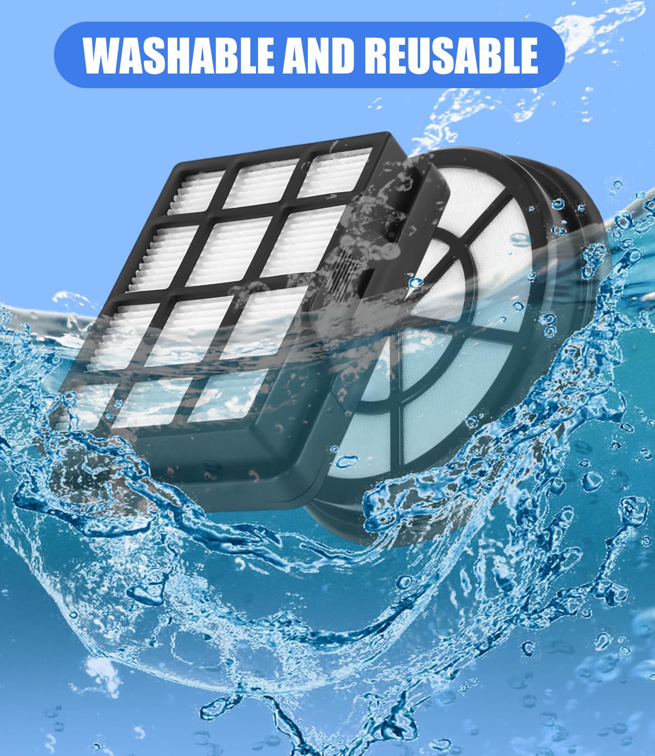 Filter Zubehör für Bosch BZ152EF Serie 2 Staubsauger BGC05A220A, BGC05A320, BGC05A322, BGC05AAA1, BGS05A221, BGS05A222, BGS05AAA2/01, BGS05A220/02, 2 Hepa-Filter Motorschutzfilter + 2 Abluftfilter