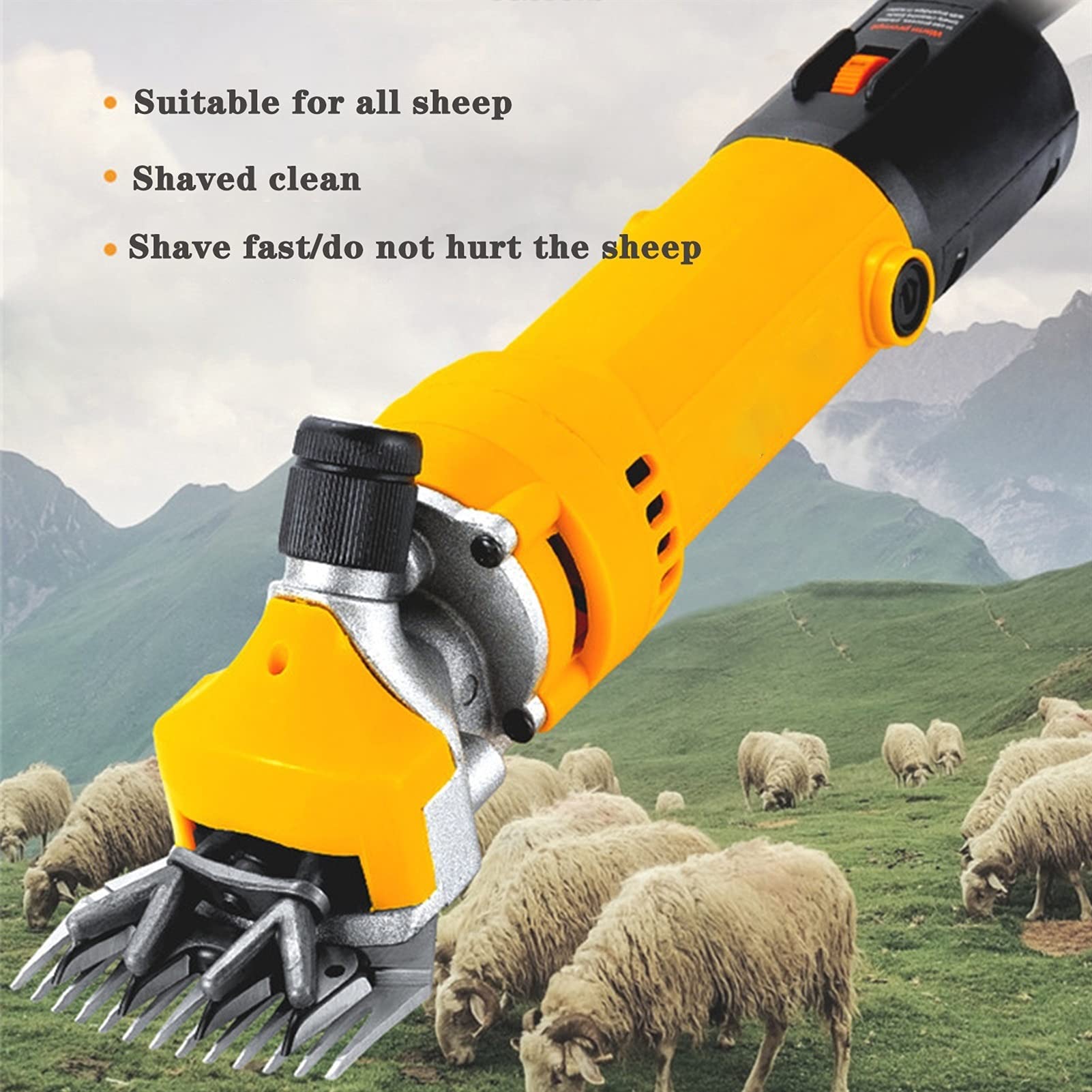 wz 1300W Esquiladora Ovejas, Trasquiladora Para Cabras Caballos Esquiladora Eléctrica Profesional Maquina De Esquilar Para Ovejas, 6 Velocidade Ajustable Con Estuche De Transporte