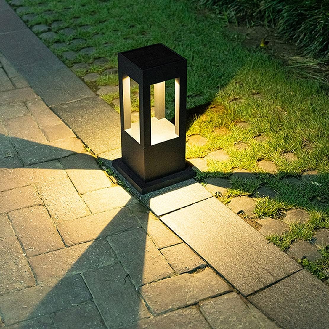 WRMING 15W LED Garden Post Lights for Outdoor, Modern Bollard Light