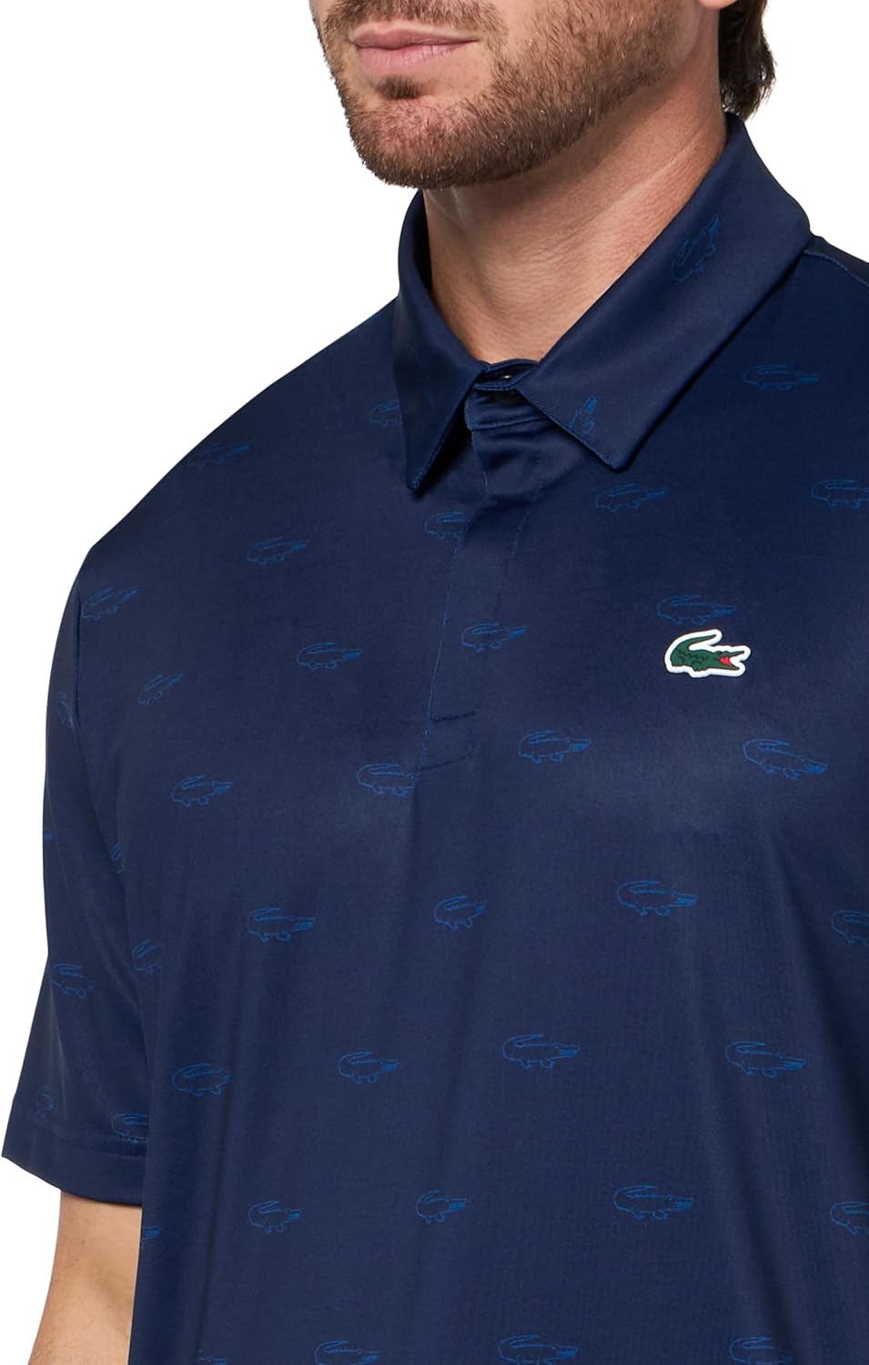 Lacoste Men's Regular Fit UV Protect Golf Polo Shirt, Navy Blue/Navy Blue/France Blue, Large - Image 3