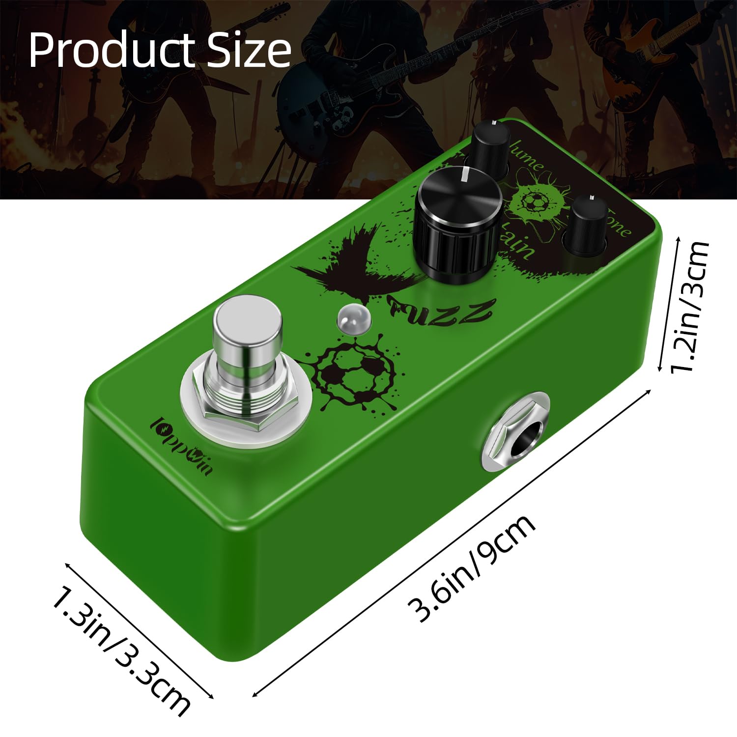 Fuzz Buff - Pedale per effetti per chitarra, tonalità leggendaria dolce fuzz, rivestimento in metallo, True Bypass, mini formato (DC 9 V)
