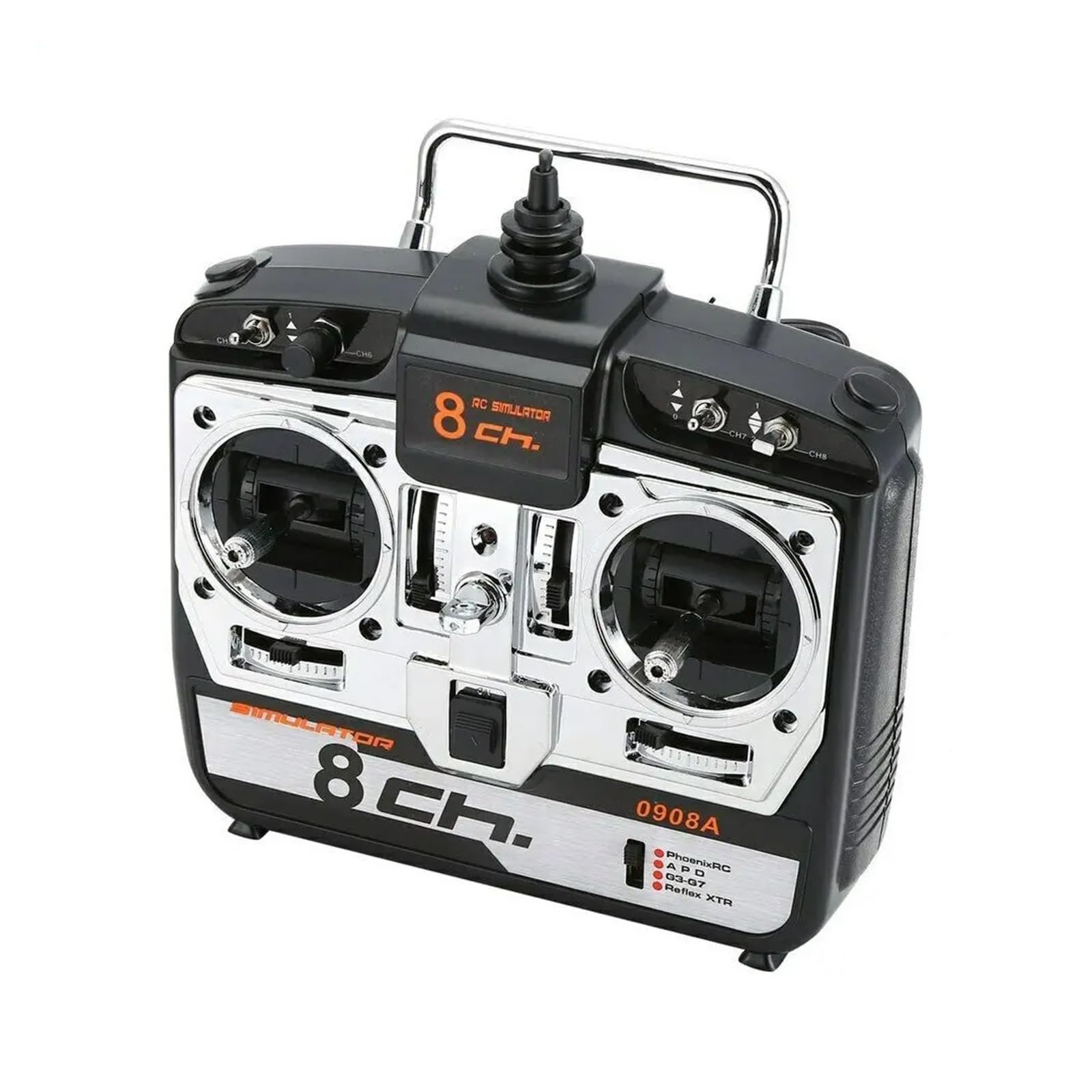 6CH 8CH RC Flight Simulator Controller – Compatible With G7, Phoenix 5.0, XTR Transmitter For Helicopter, Fixed-Wing Drone And UAV Training(8ch right throttle)