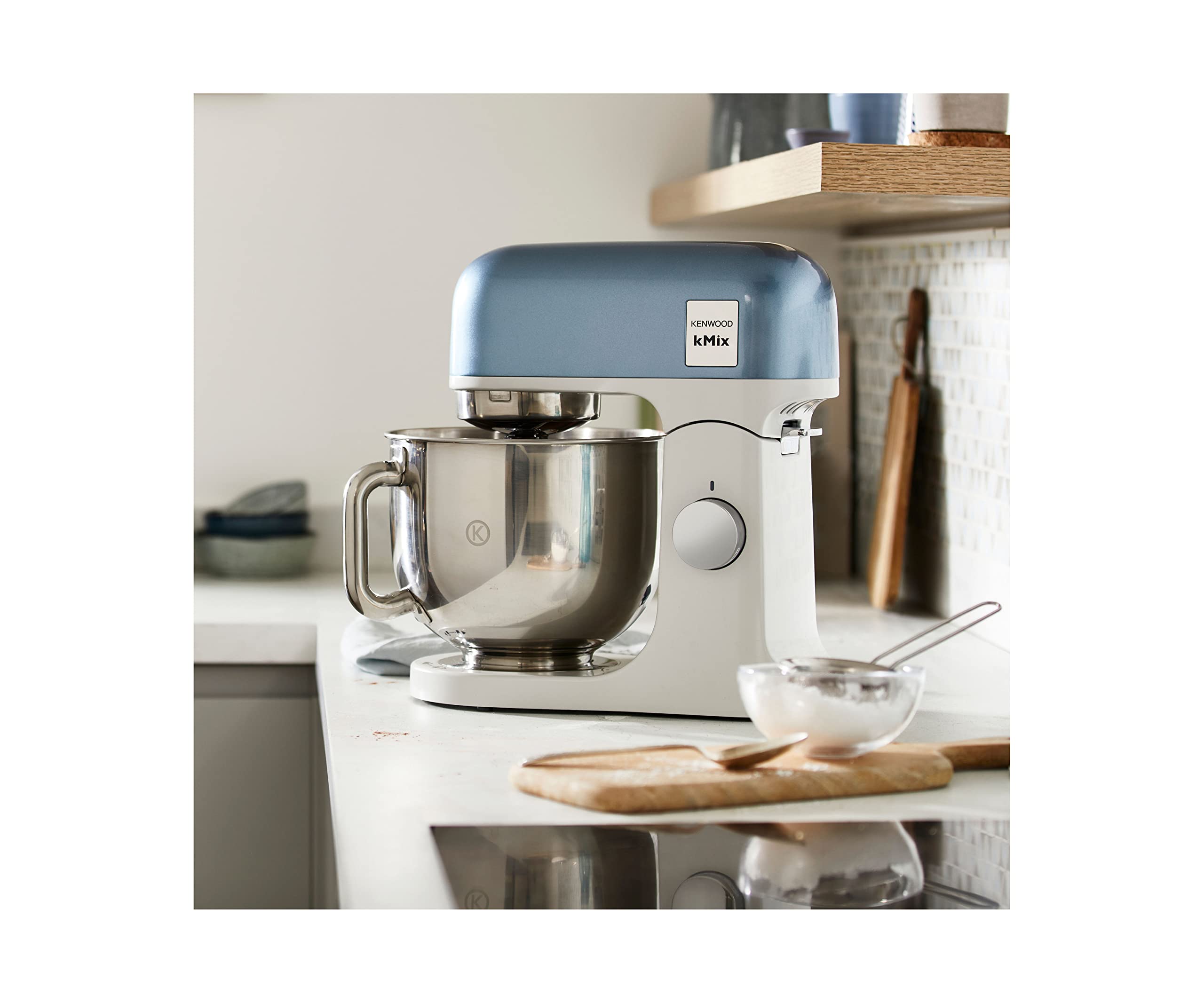 Kenwood kMix Editions KMX760BL robot kuchenny, miska ze stali nierdzewnej 5 l, system bezpieczeństwa bezpiecznego użytkowania, metalowa obudowa, 1000 W, w zestawie 3-częściowy zestaw cukierni i