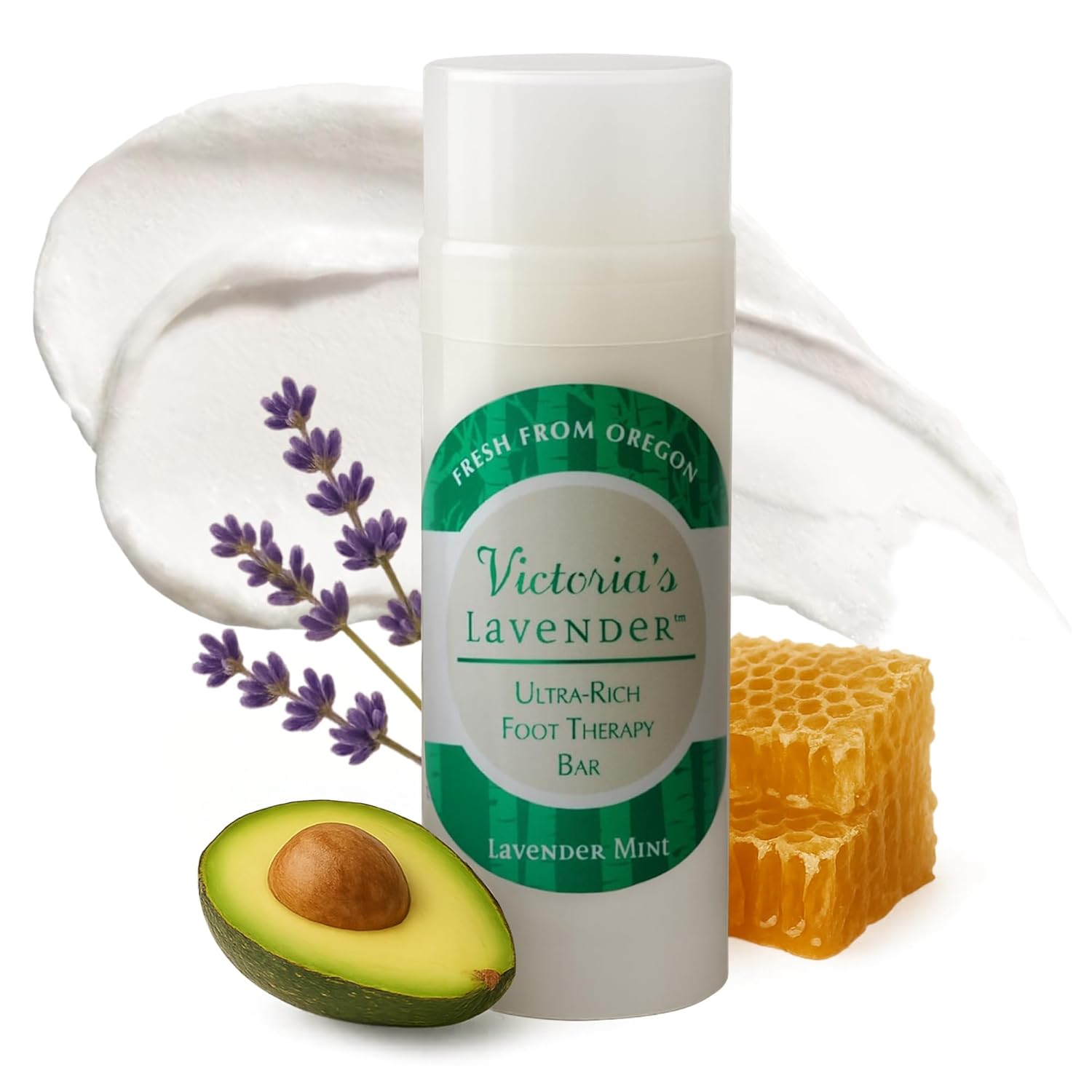 Victoria's Lavender Heel Balm Stick – Ultra-Rich Foot Therapy Balm for Dry, Cracked Feet – Softener for Cracked & Rough Skin – Dry Heels Treatment for Men and Women - Lavender Mint - 2 packs