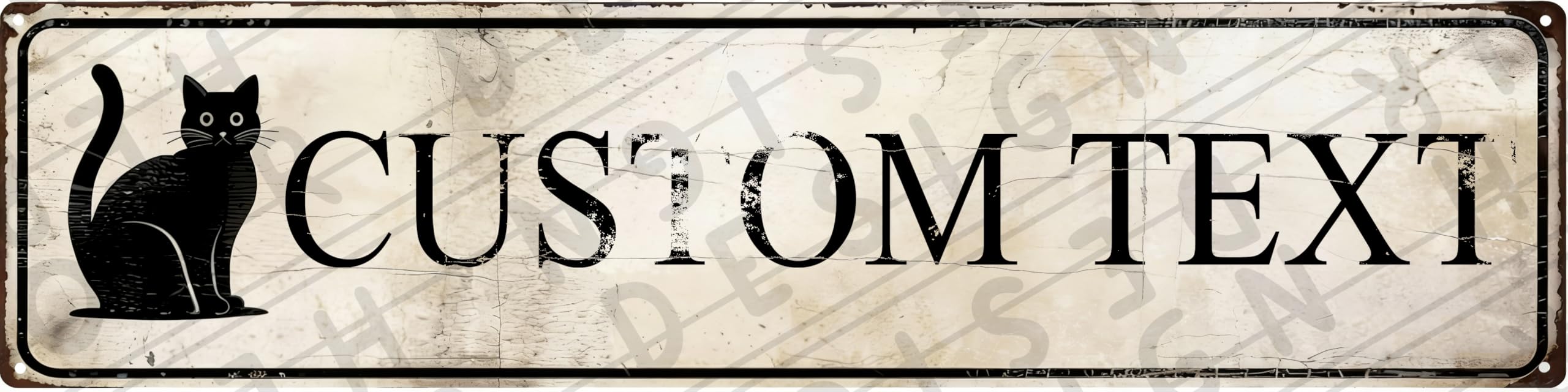 Nggbbdygb Black-98 Custom Metal Sign 16X4 Personalized Logo Text Business Brand Company Sign