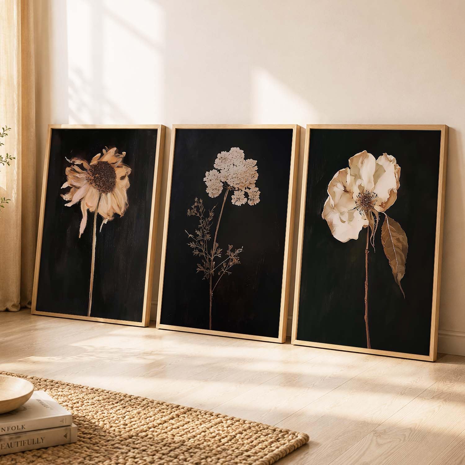 BOHO Wall Art Set - 3 Framed Prints -23